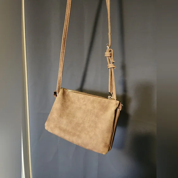 Crossbody Bag, Brown Leather Crossbody Bag - Picture 3 of 8